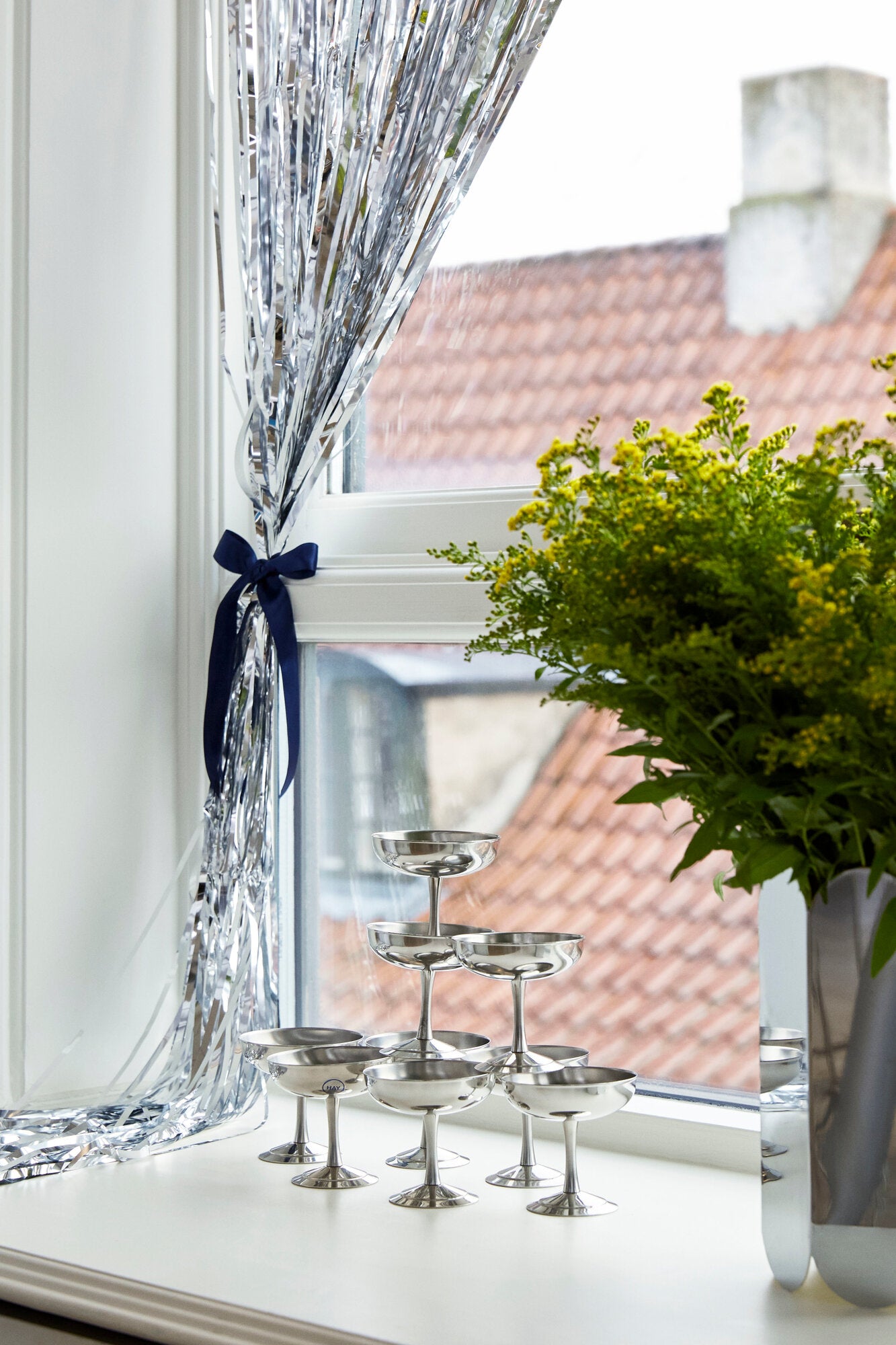 Italian ice skåle, stål - H: 9 cm.